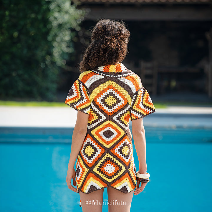 Kit copricostume Piastelle multicolor a uncinetto