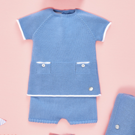 Completo bimbo in filo di cotone con taschine