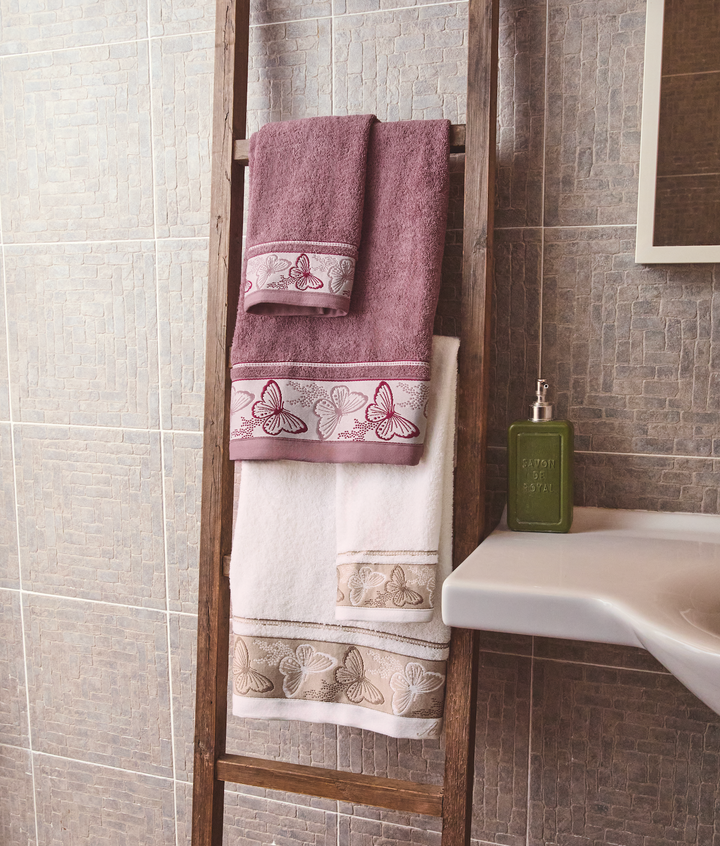 Coppia asciugamani in spugna Farfalla