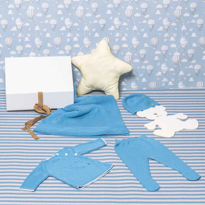 Box regalo completo lungo, cappellino e copertina cotone