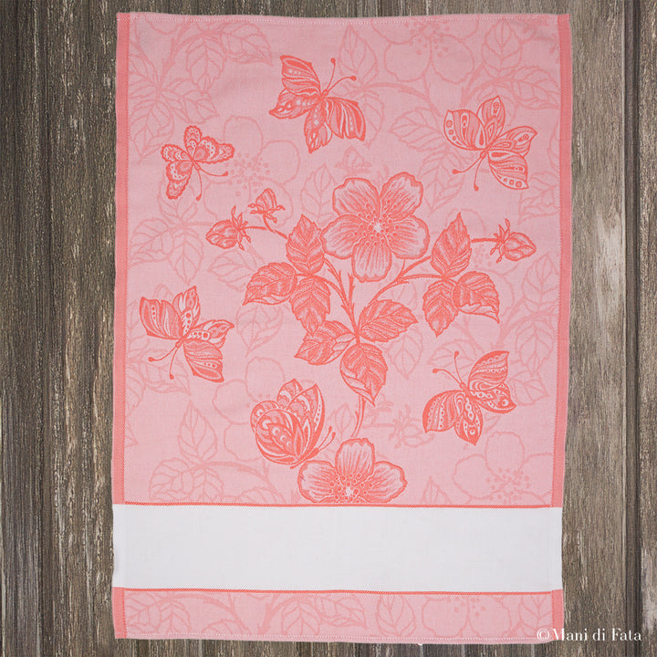 Strofinaccio in cotone jacquard da ricamare a p/croce