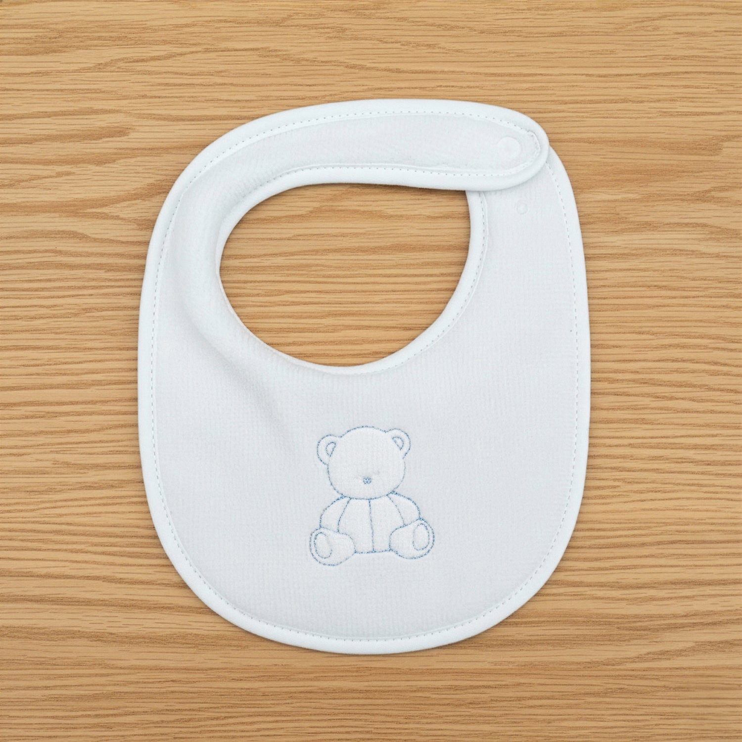 Bavetta bianco/celeste in spugna di bamboo