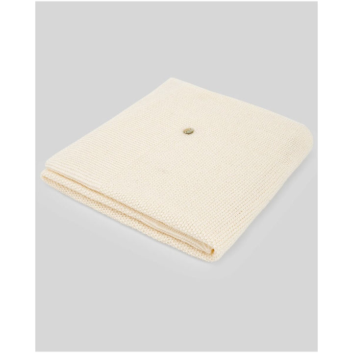 Copertina culla in cotone avorio maglia rasata