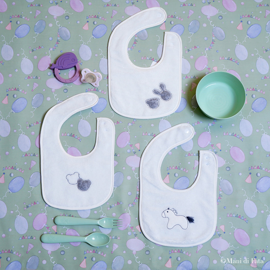 Bavetta rettangolare in spugna di bamboo bianco e grigio