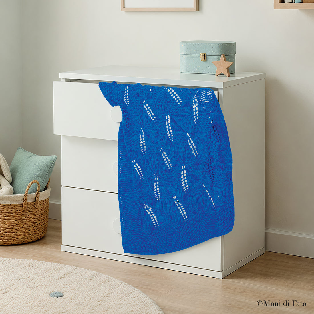 Kit copertina Foglie blu traforate a ferri