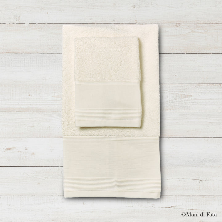 Parure spugna avorio Burano ricamo punto croce