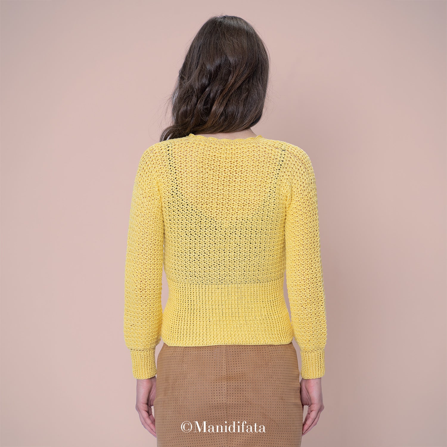 Kit cardigan giallo a uncinetto
