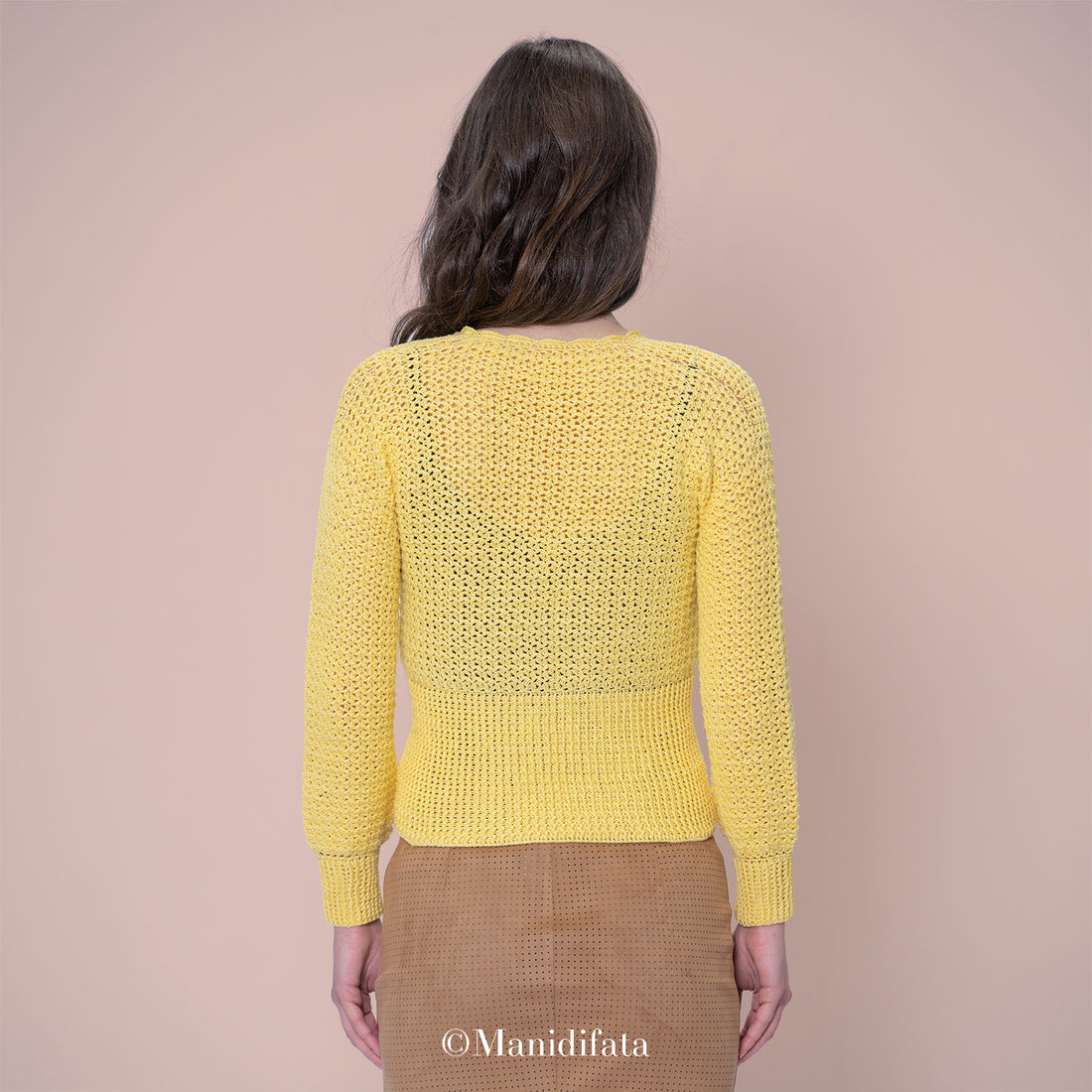 Kit cardigan giallo a uncinetto