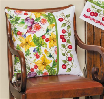 Kit cuscino con imbottitura Fichi e ciliegie