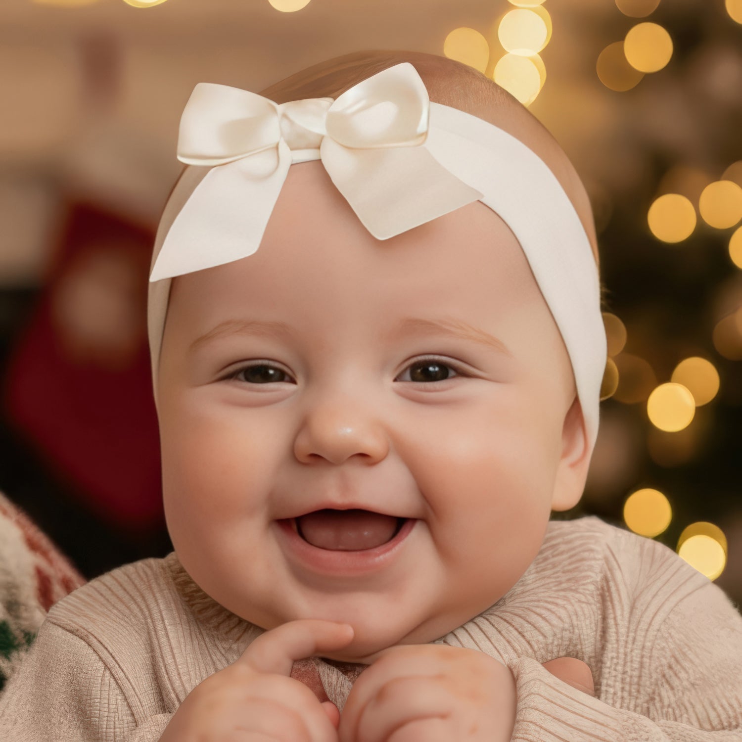 Fascetta in spugna con fiocco in raso