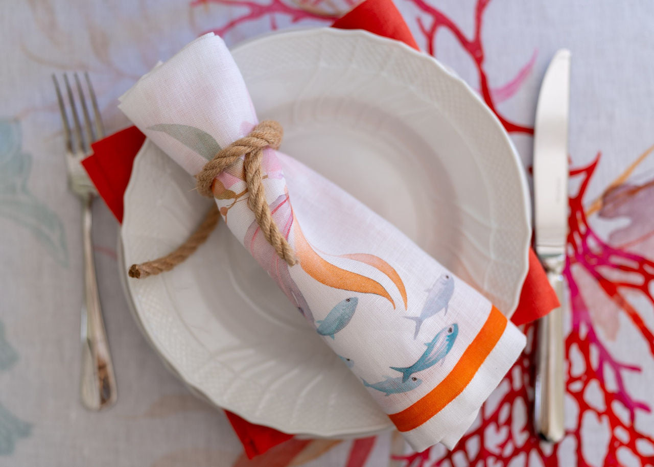 Set da 4 tovaglioli in lino Ondiva