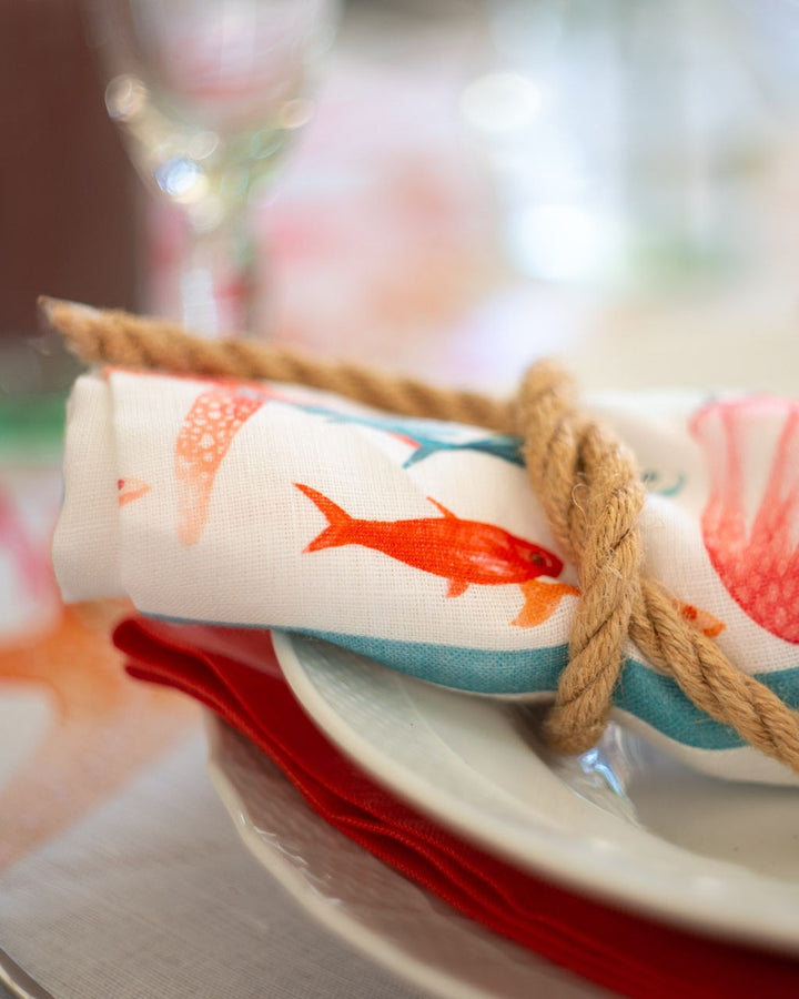 Set da 4 tovaglioli in lino Ondiva
