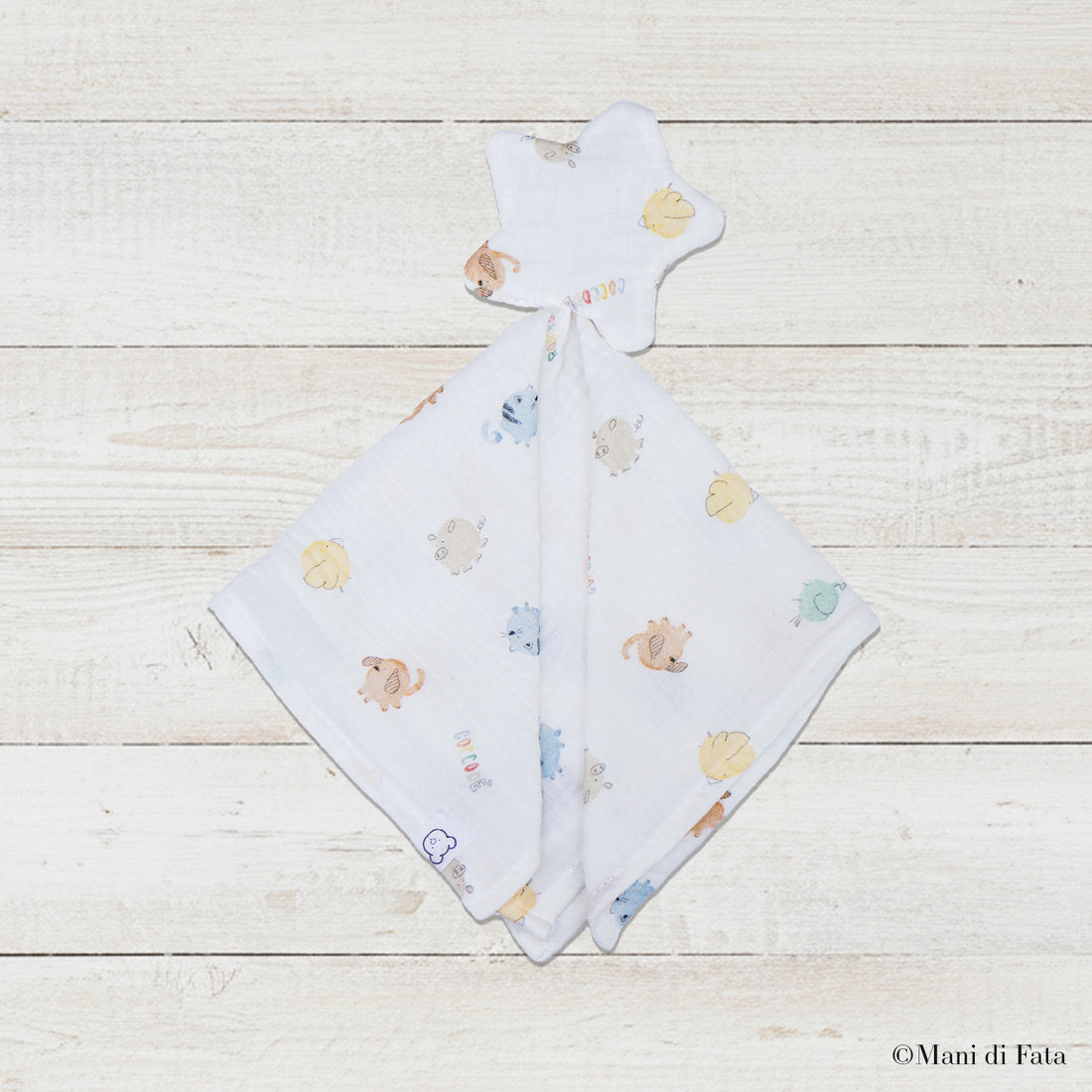 Dou Dou in mussola di cotone con stampa animaletti 