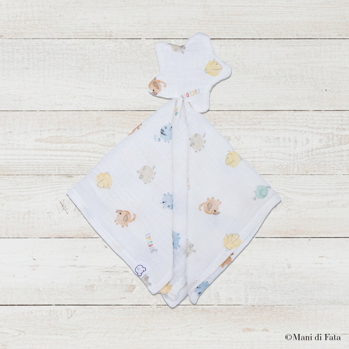 Dou Dou in mussola di cotone con stampa animaletti 