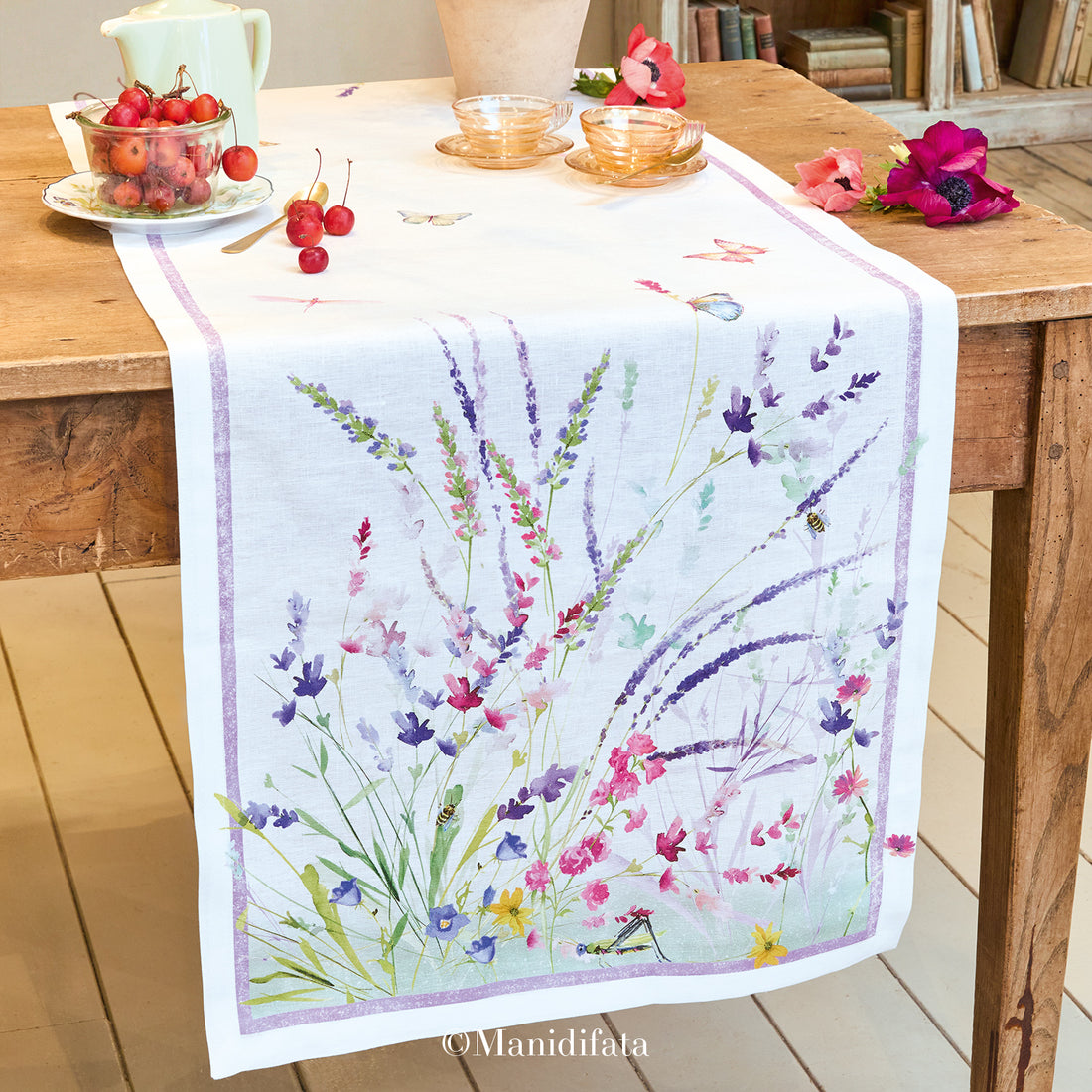 Runner da tavola in lino Lavanda