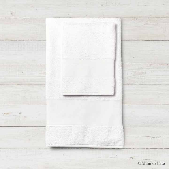 Parure spugna bianca Asti ricamo punto croce