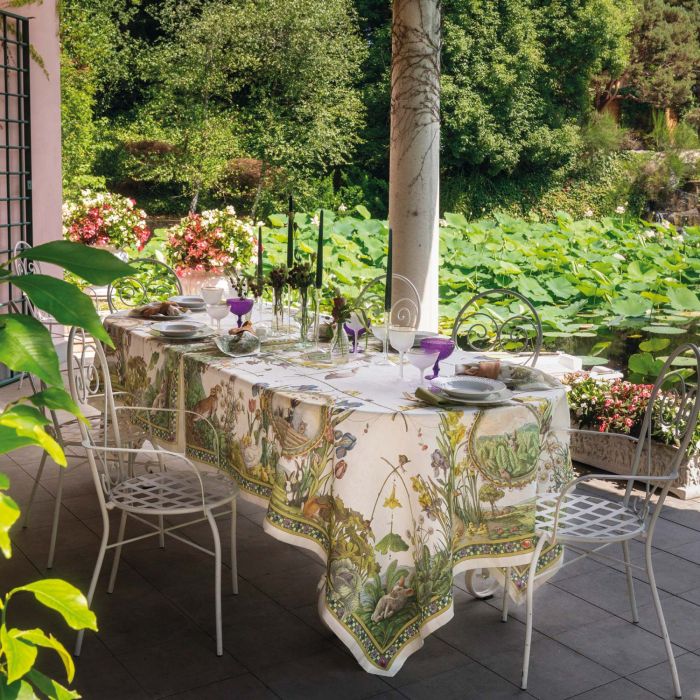 Tovaglia in lino da 8 posti Bunny Garden