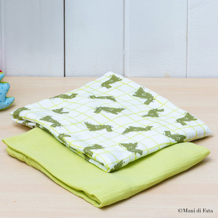 Set 2 salvietta in garza di mussola di cotone