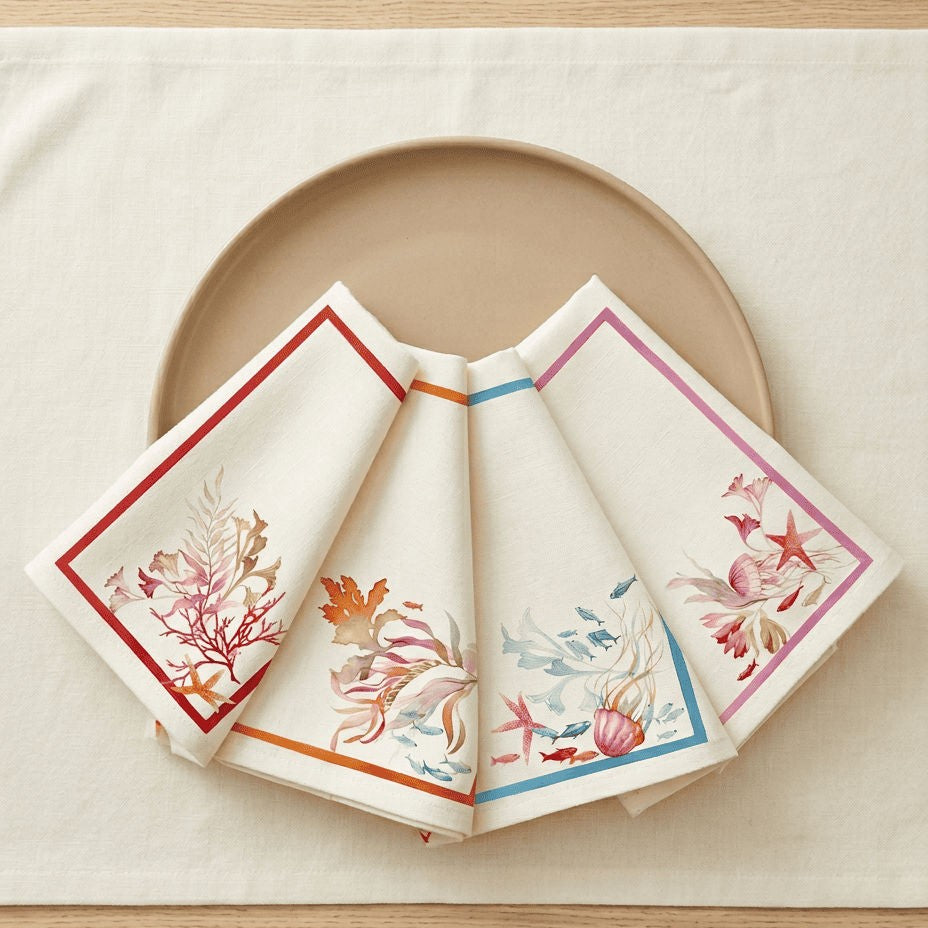 Set da 4 tovaglioli in lino Ondiva