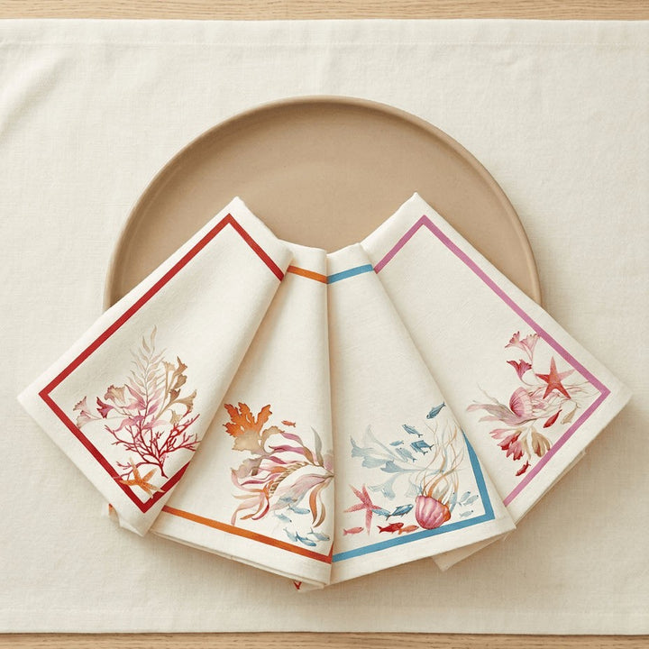 Set da 4 tovaglioli in lino Ondiva