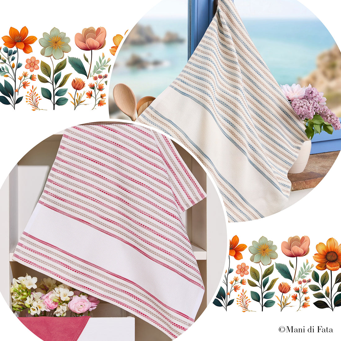 Asciugapiatti jacquard Camargue ricamo punto croce