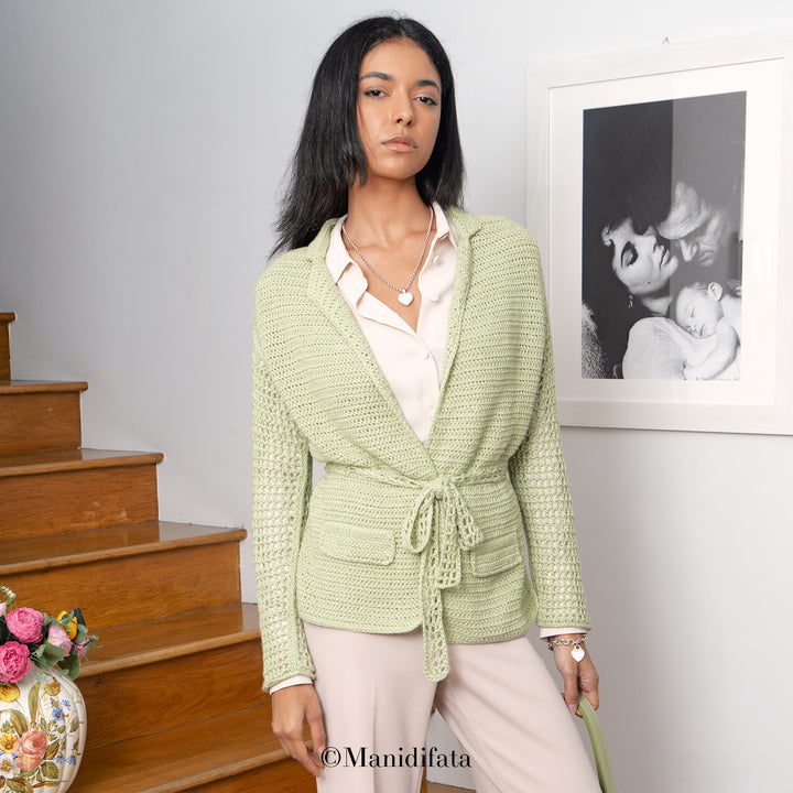 Kit per blazer verde a uncinetto