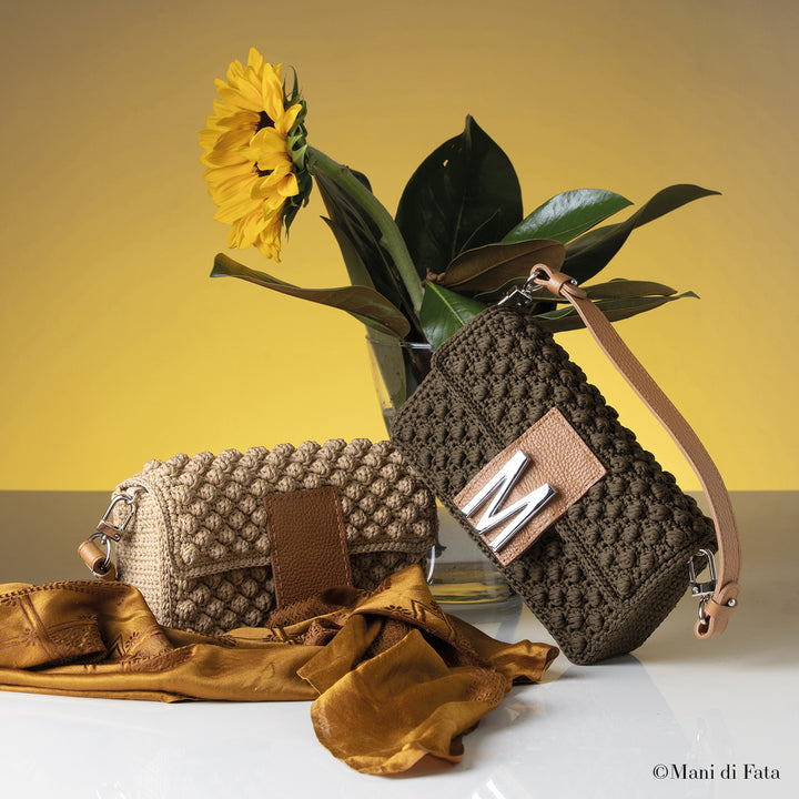 Kit Borsa Baguette Fergie all'uncinetto
