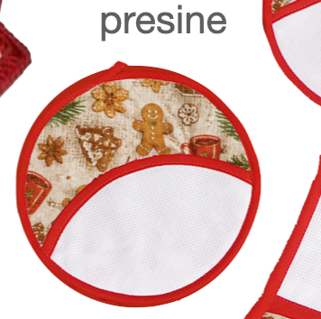 Presina tonda fantasia Sweet Christmas da ricamare a punto croce