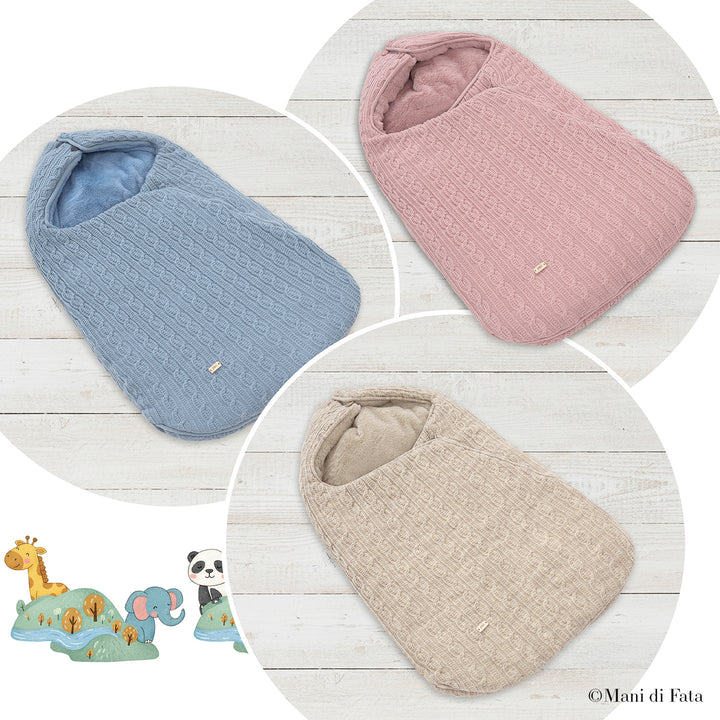 Sacco nanna in misto lana motivo trecce