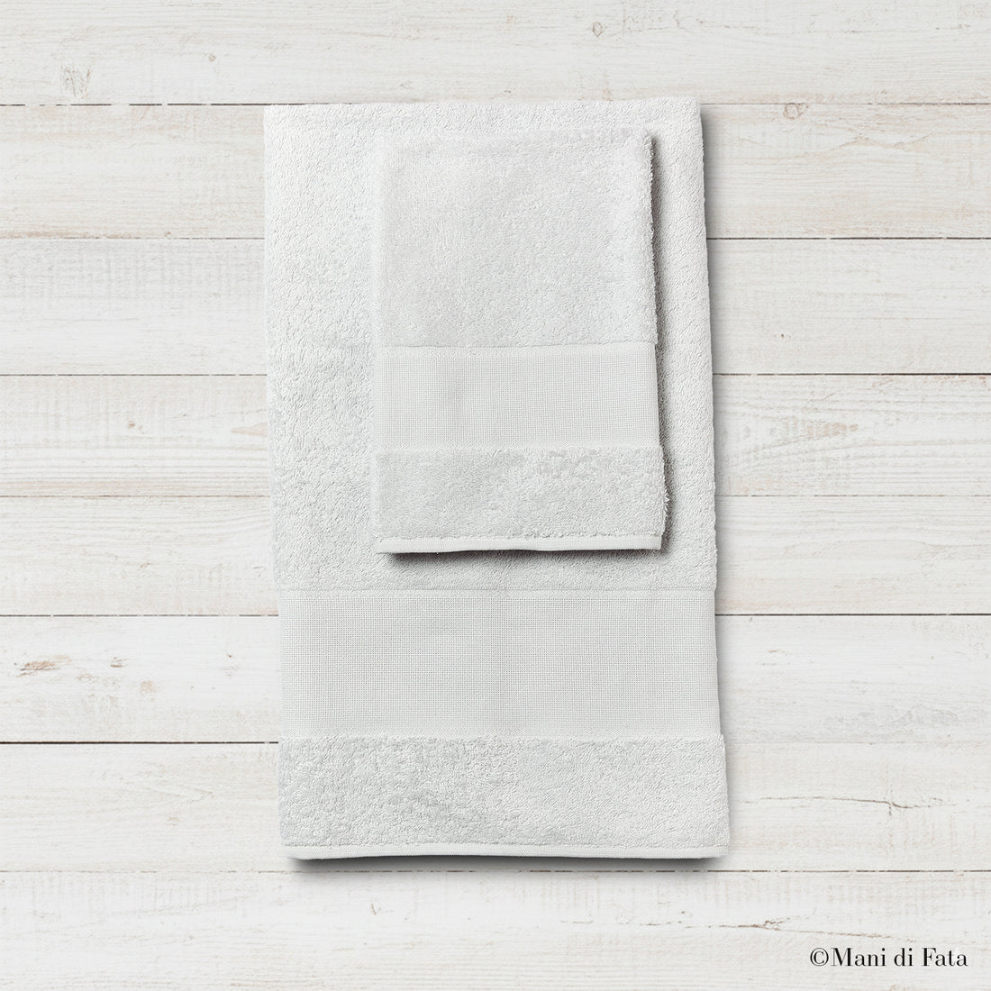 Parure spugna grigia Asti ricamo punto croce