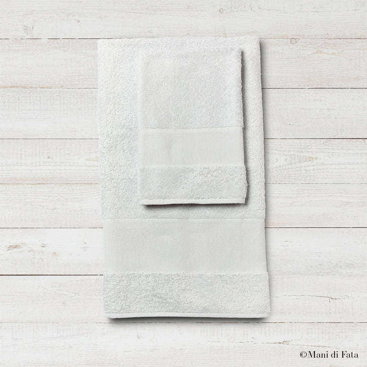 Parure spugna grigia Asti ricamo punto croce