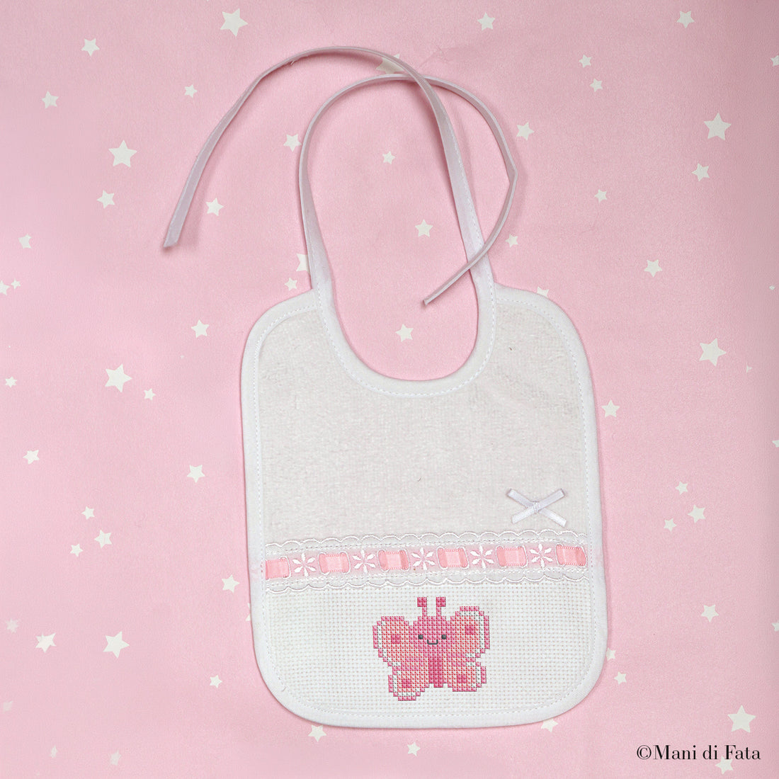 Kit bavaglino passanastro rosa Farfallina