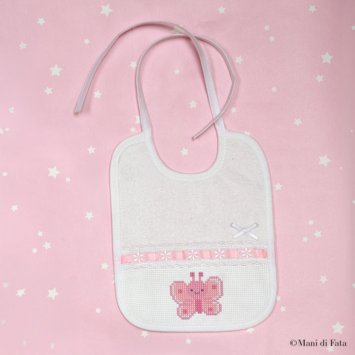 Kit bavaglino passanastro rosa Farfallina