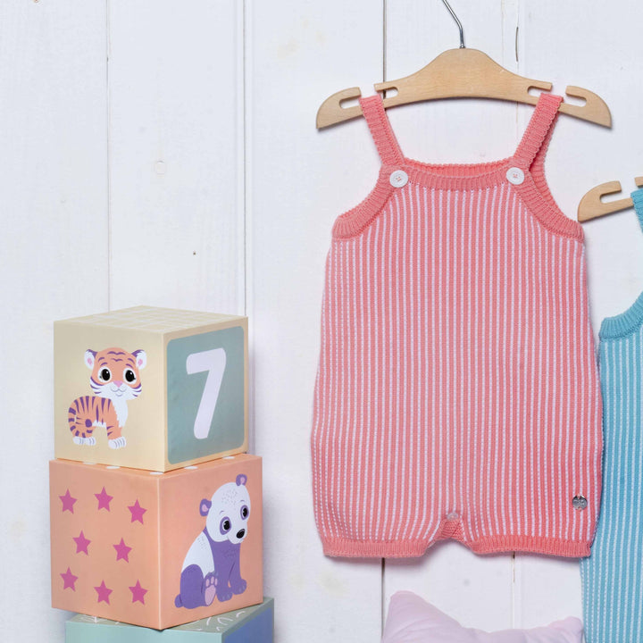 Tutina corta neonato in filo di cotone righe