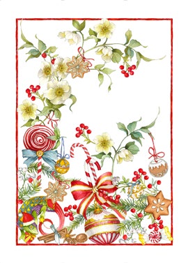 Strofinaccio natalizio in lino "Pan di zenzero'