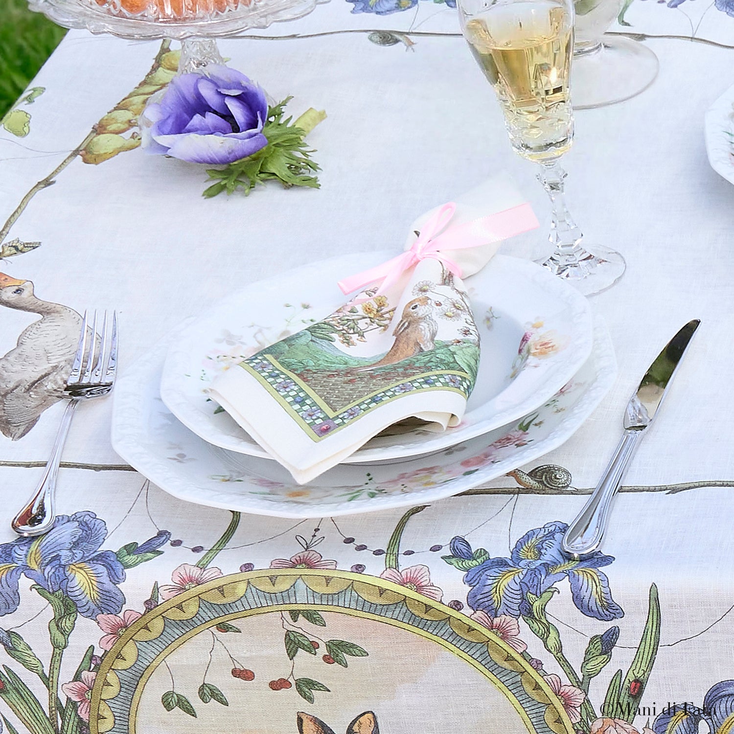 Set 4 tovaglioli in lino Bunny Garden