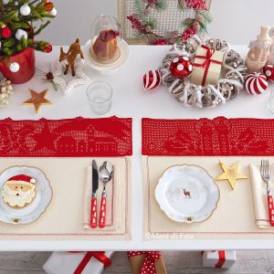 Kit filet 2 tovagliette all'americana Natale