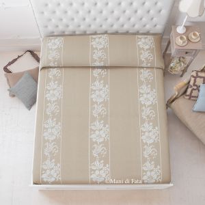 Kit punto croce per copriletto matrimoniale 'Bordure floreali'