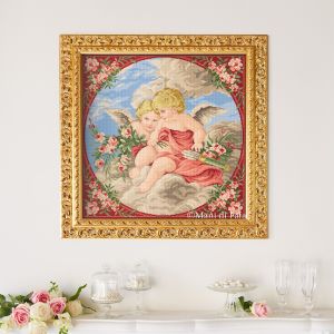 Kit aida, filati e schema per quadro 'putti'