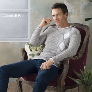 Kit a ferri per maglione uomo con rombi