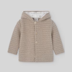 Giacchina bimbo/a in m/cashmere con cappuccio