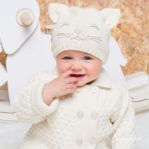 Spiegazione maglia per completo baby ricamato 'Gattino'