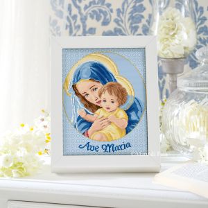 Schema per quadro punto croce Madonna col Bambino