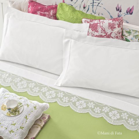 Kit filet per set letto 'Bordura fiori'