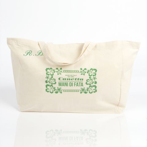 Shopping bag MDF con iniziali ricamate