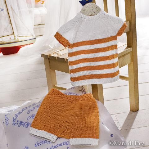 Spiegazioni per completino baby maglia e pantaloncino