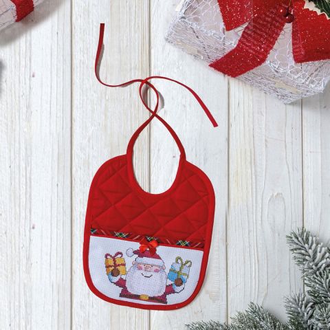 Kit bavetta punto croce 'Babbo Natale'